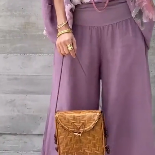 Régine - Unieke bedrukte chiffon 2-delige set