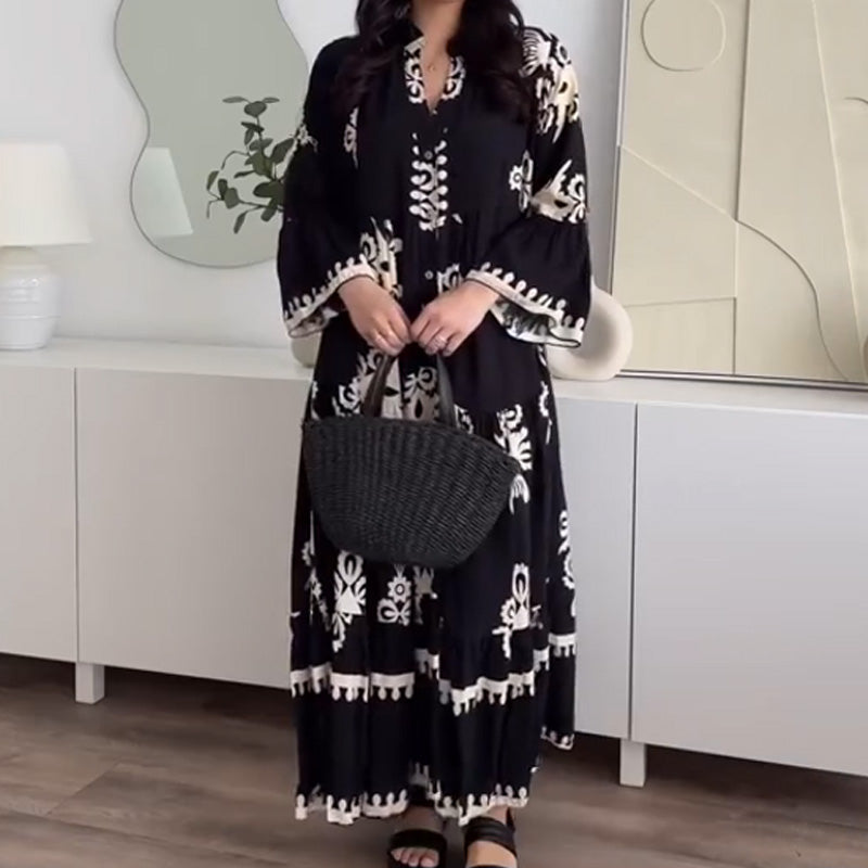 Katell™ - Dames Midi Dress met Ruches
