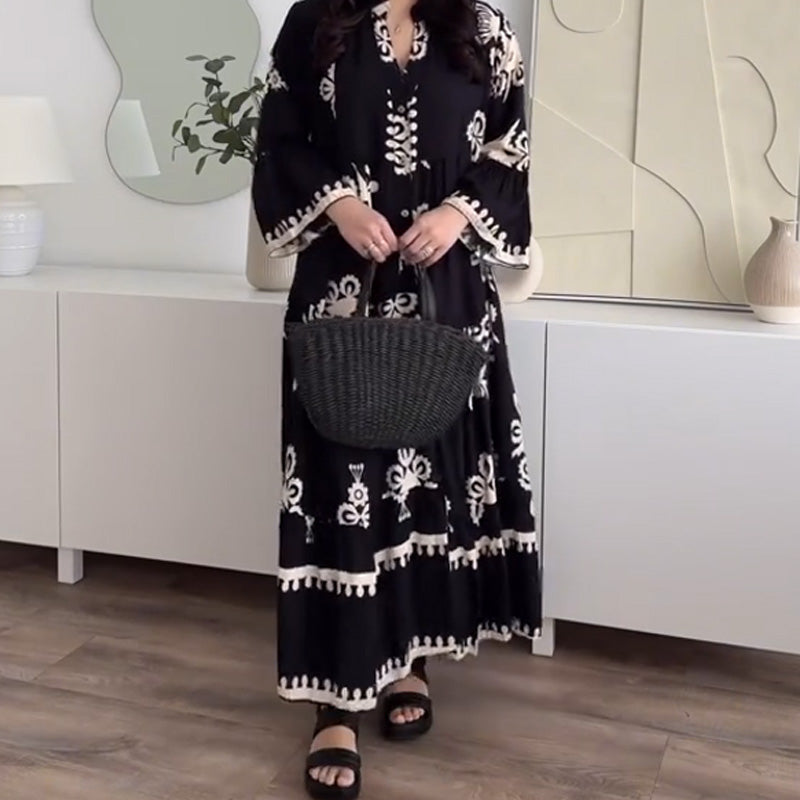 Katell - Dames Midi Dress met Ruches