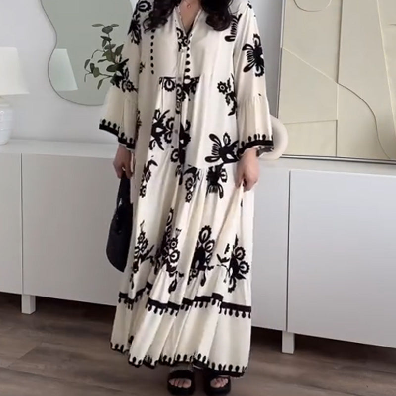 Katell™ - Dames Midi Dress met Ruches
