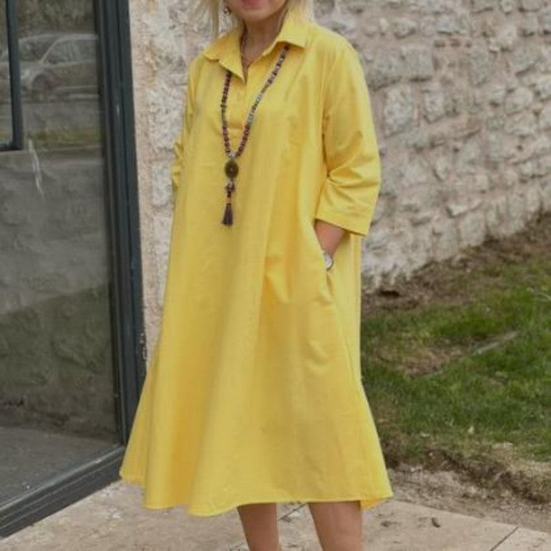 Kaela™ - Effen casual damesjurk met handige zakken