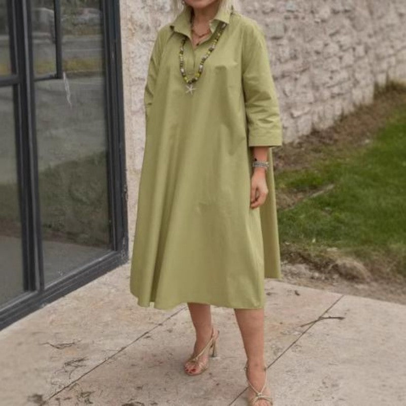 Kaela™ - Effen casual damesjurk met handige zakken