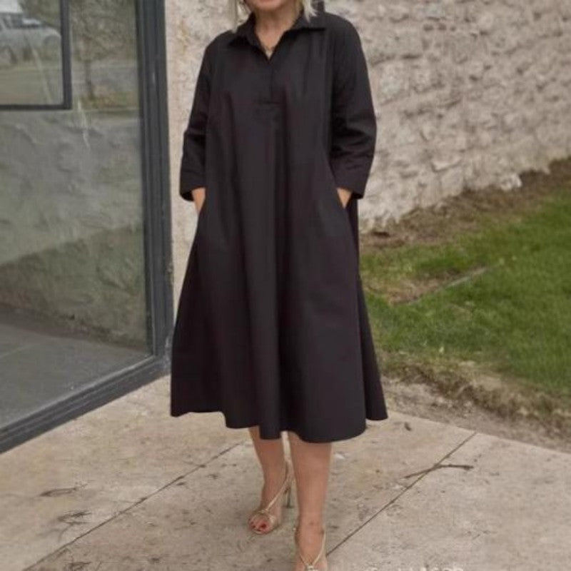 Kaela™ - Effen casual damesjurk met handige zakken