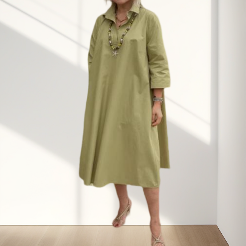 Kaela™ - Effen casual damesjurk met handige zakken