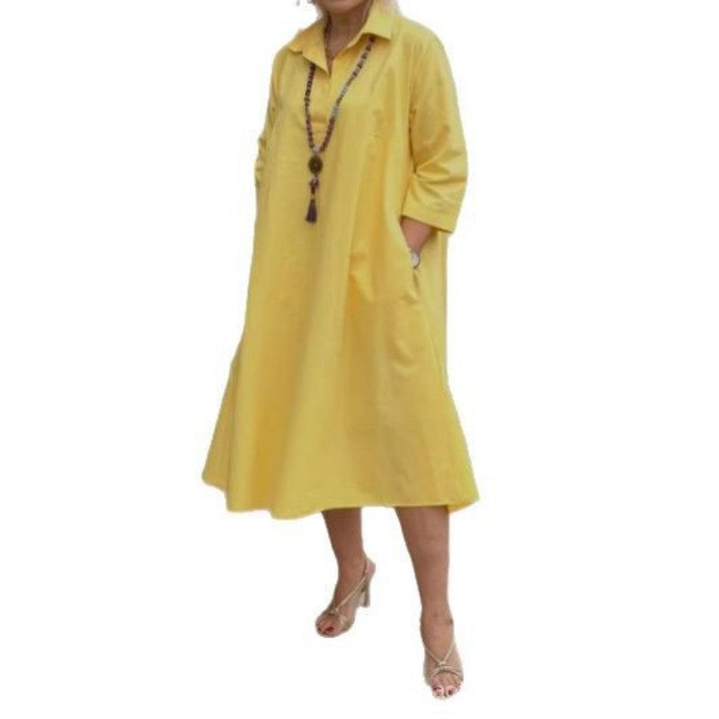 Kaela™ - Effen casual damesjurk met handige zakken