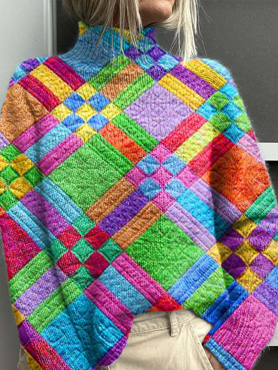 Noelle™ - Regenboog coltrui voor dames