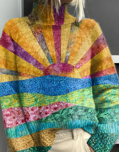 Noelle™ - Regenboog coltrui voor dames
