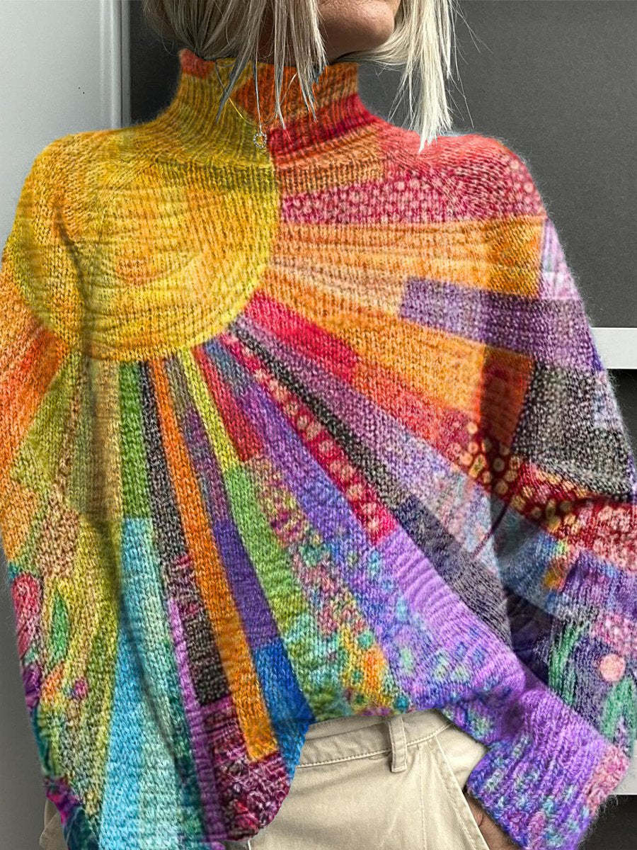 Noelle™ - Regenboog coltrui voor dames