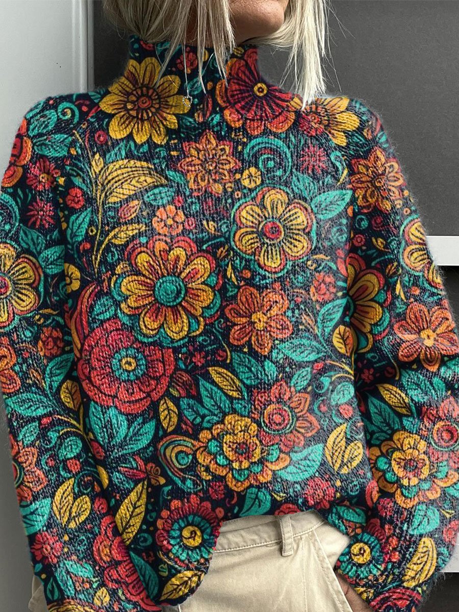 Noelle™ - Regenboog coltrui voor dames