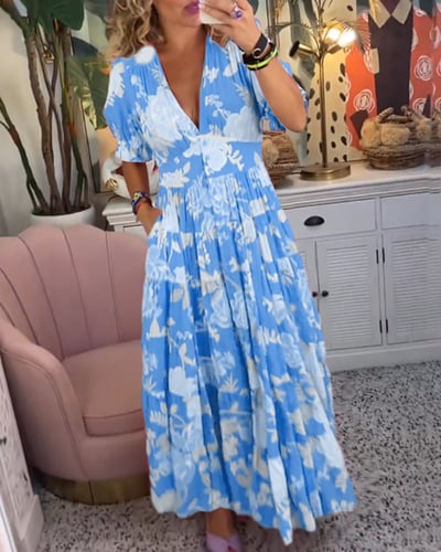 Isabeau™ - Comfortabele lange jurk met V-hals