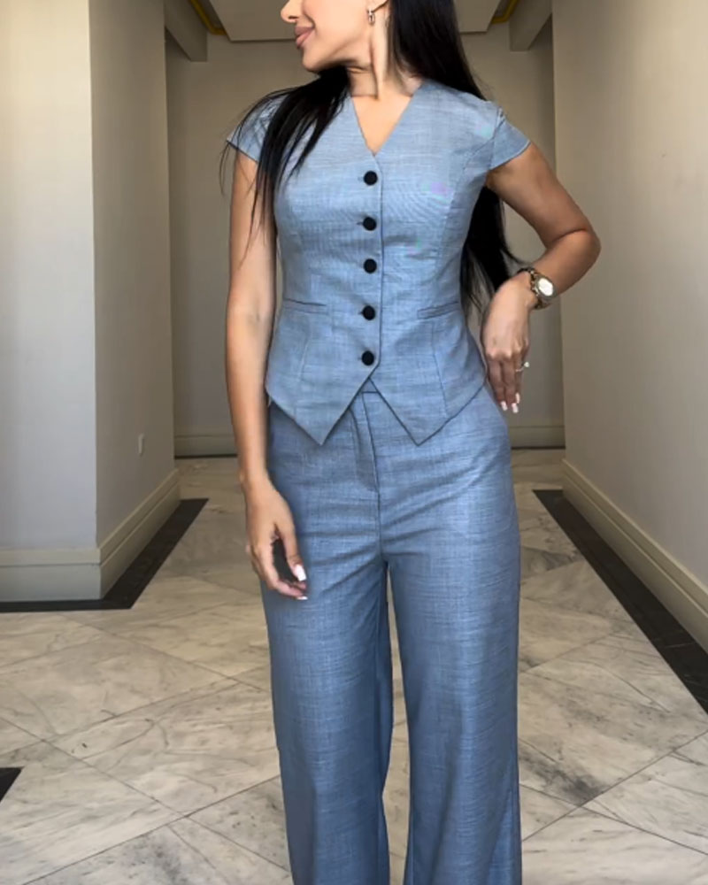 Isolia™ - V-hals top en broek set