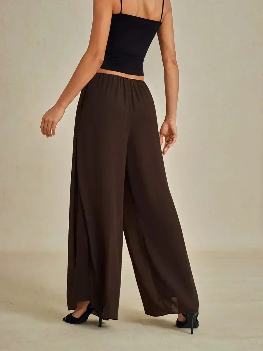 Marilivra - Rechte Broek met Chiffon Split