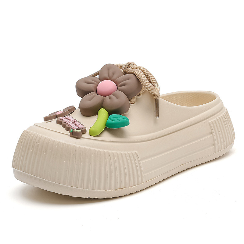 Auralie™ - Ademende pantoffels met bloemendecoratie