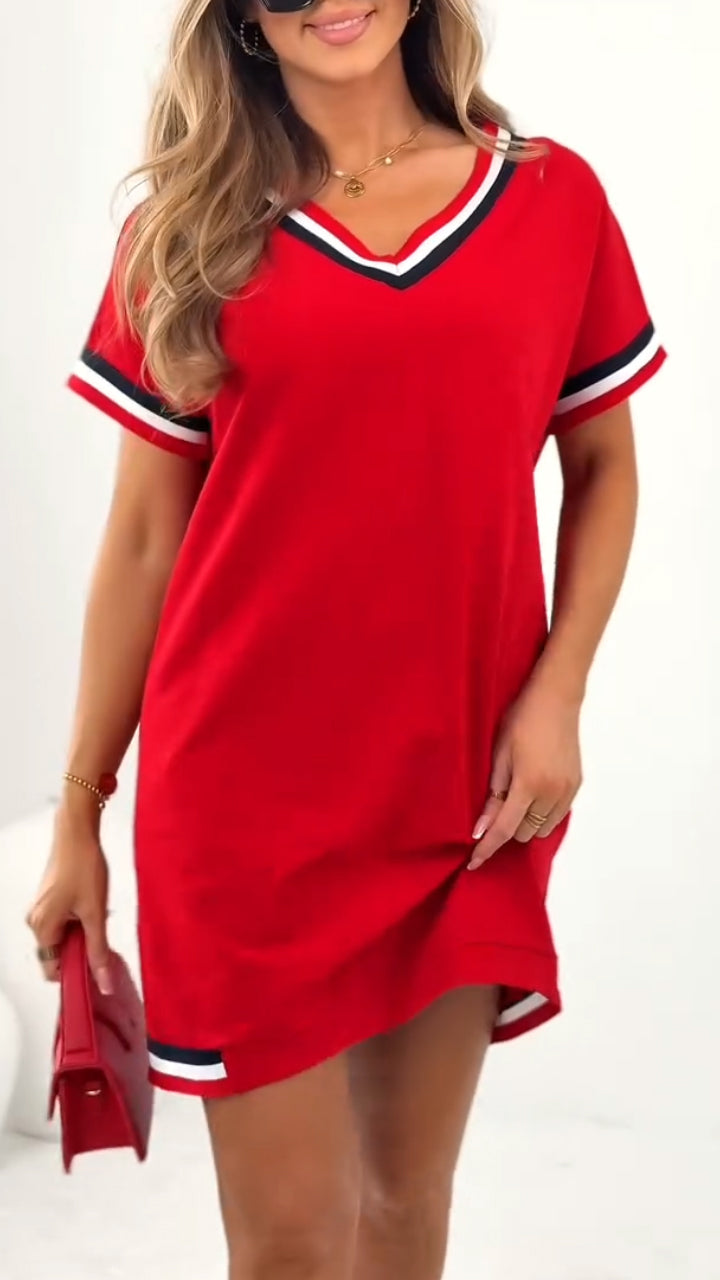 Daelora™ - Casual zomerjurk met contrasterende randen