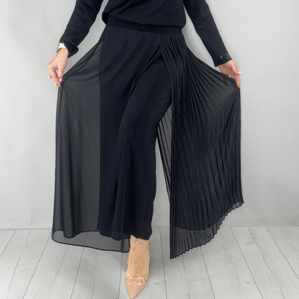 Helissavine - Culotte Broek Met Transparante Lagen En Plooien