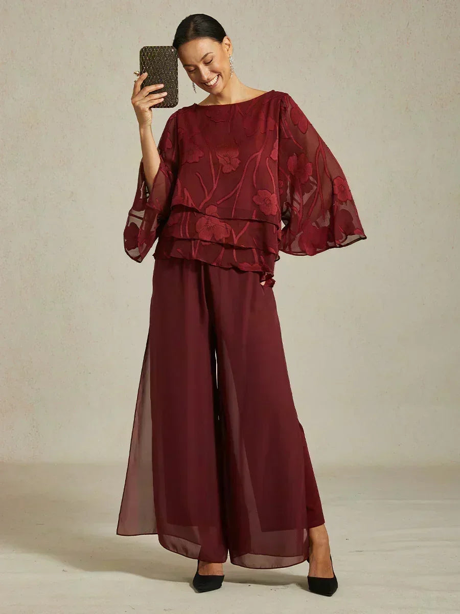 Marilivra - Rechte Broek met Chiffon Split