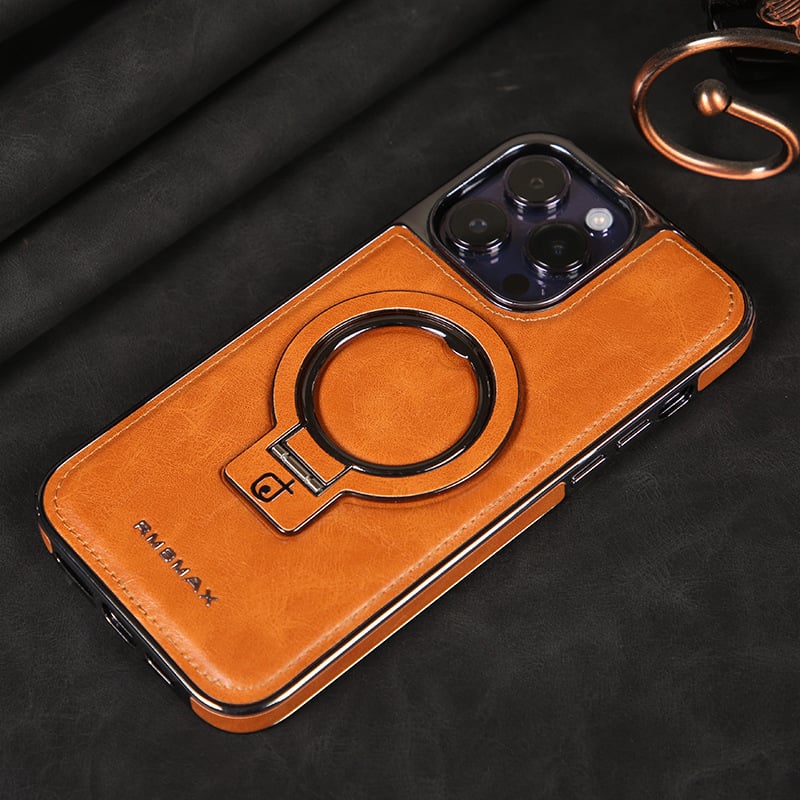 Jalira™ - Luxe lederen iPhone-hoesje met onzichtbare standaard