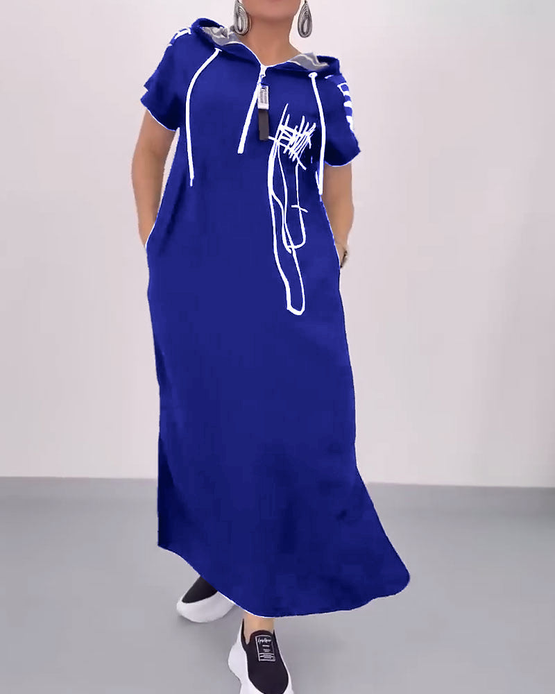 Ilana™ - Maxi Contrast Rits Jurk