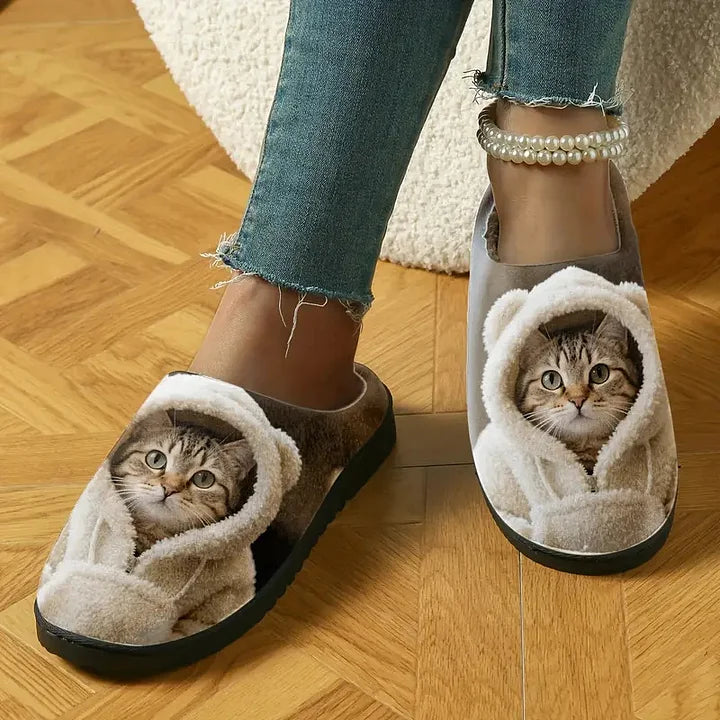 Oravellisse - Comfortabele Instap Pantoffels met 3D Kattenpatroon