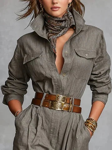 Gwenoraé - Elegante Dames Jumpsuit van Katoen en Linnen