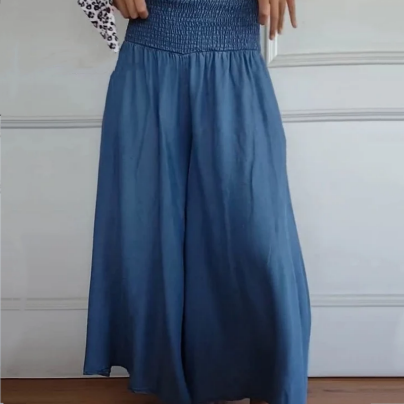 Pravina™ - Damesjeans met hoge taille en wijde pijpen
