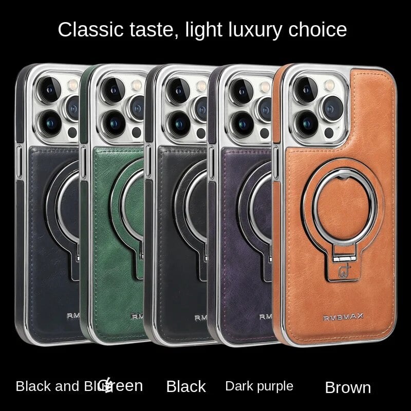 Jalira™ - Luxe lederen iPhone-hoesje met onzichtbare standaard