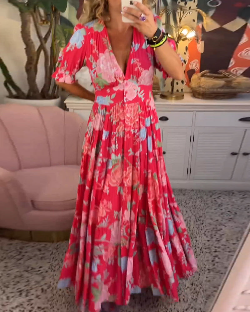 Rosa™ - Jurk met bloemenprint V-hals