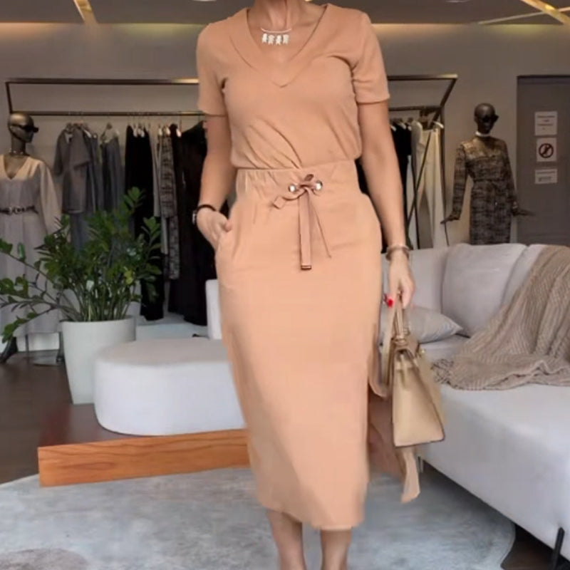 Quelara™ - Top en rok met V-halslijn – Moderne elegantie en gegarandeerd comfort