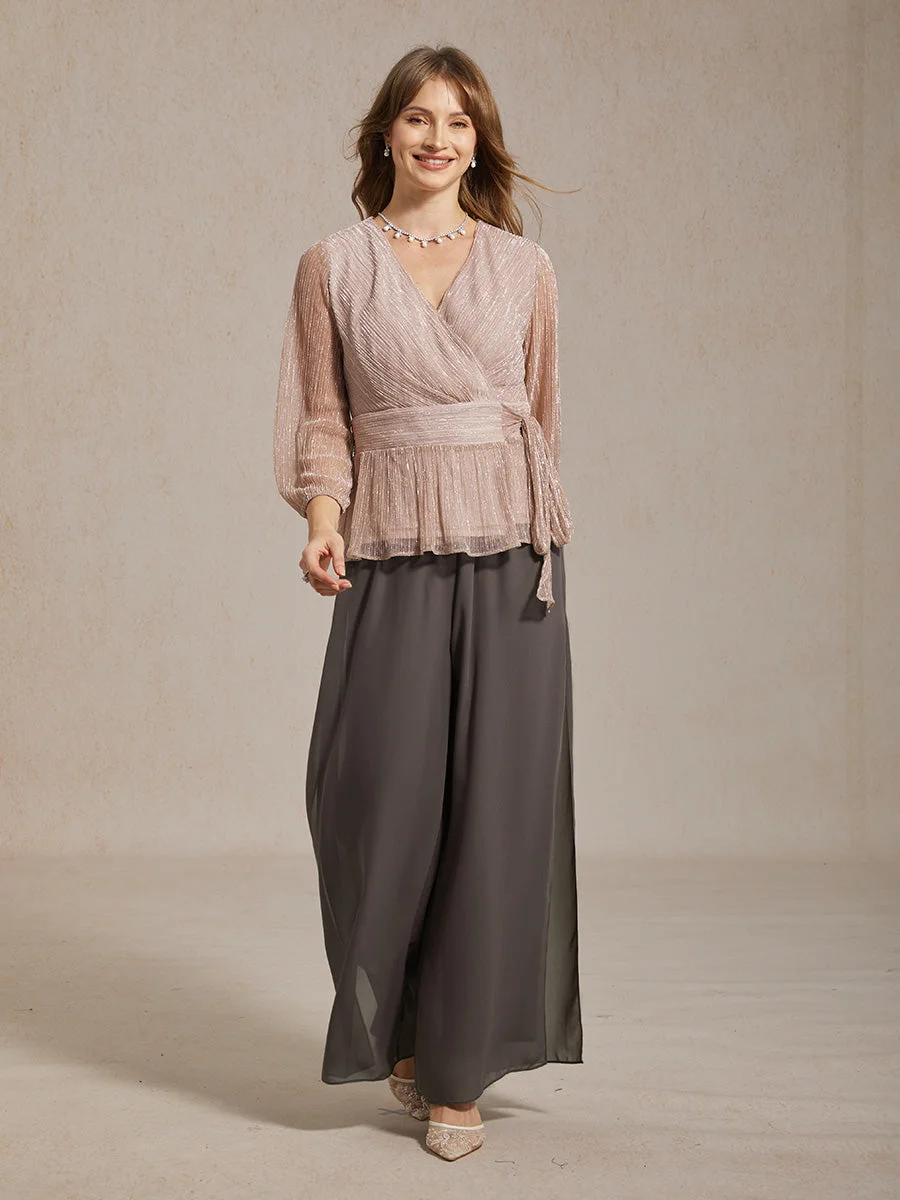 Marilivra - Rechte Broek met Chiffon Split