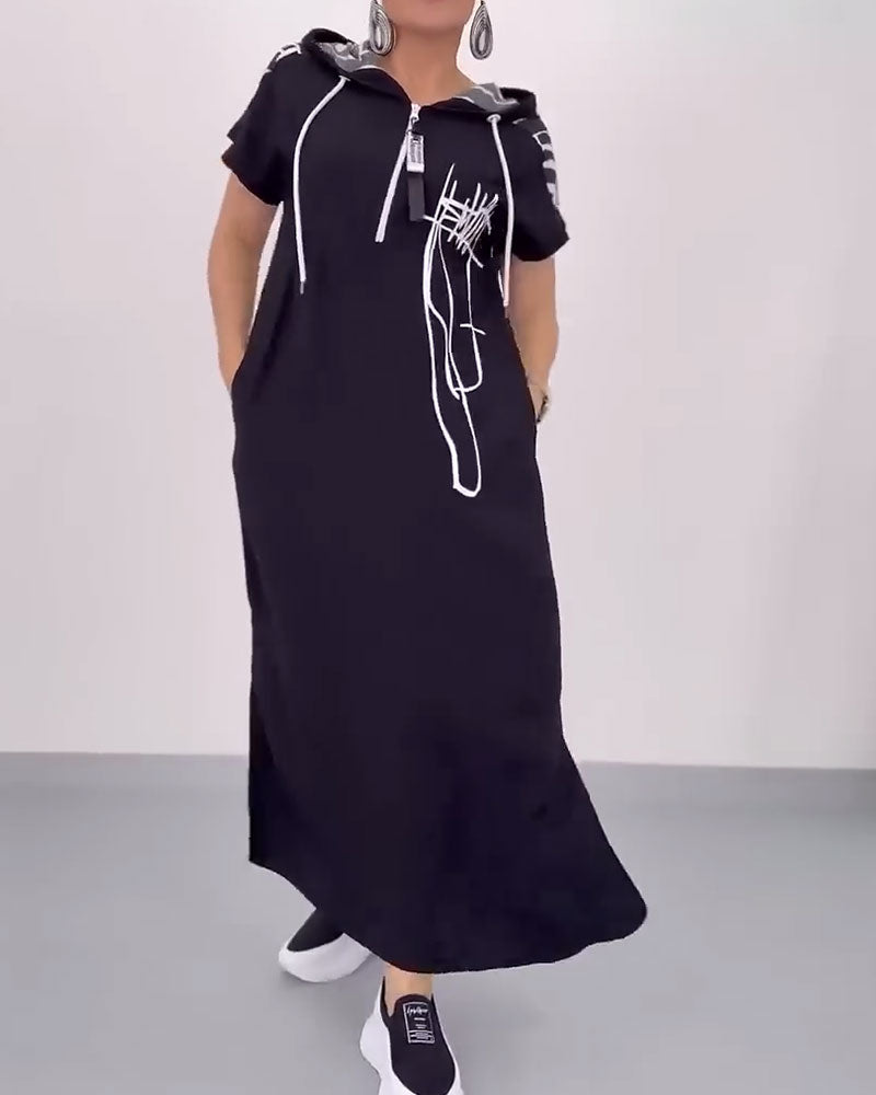 Ilana™ - Maxi Contrast Rits Jurk