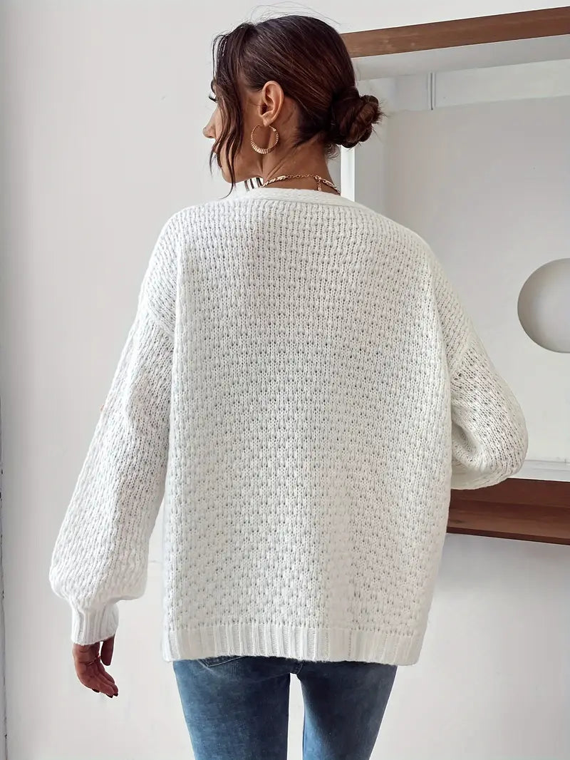 Risette™ - Gebreid gebloemd vest