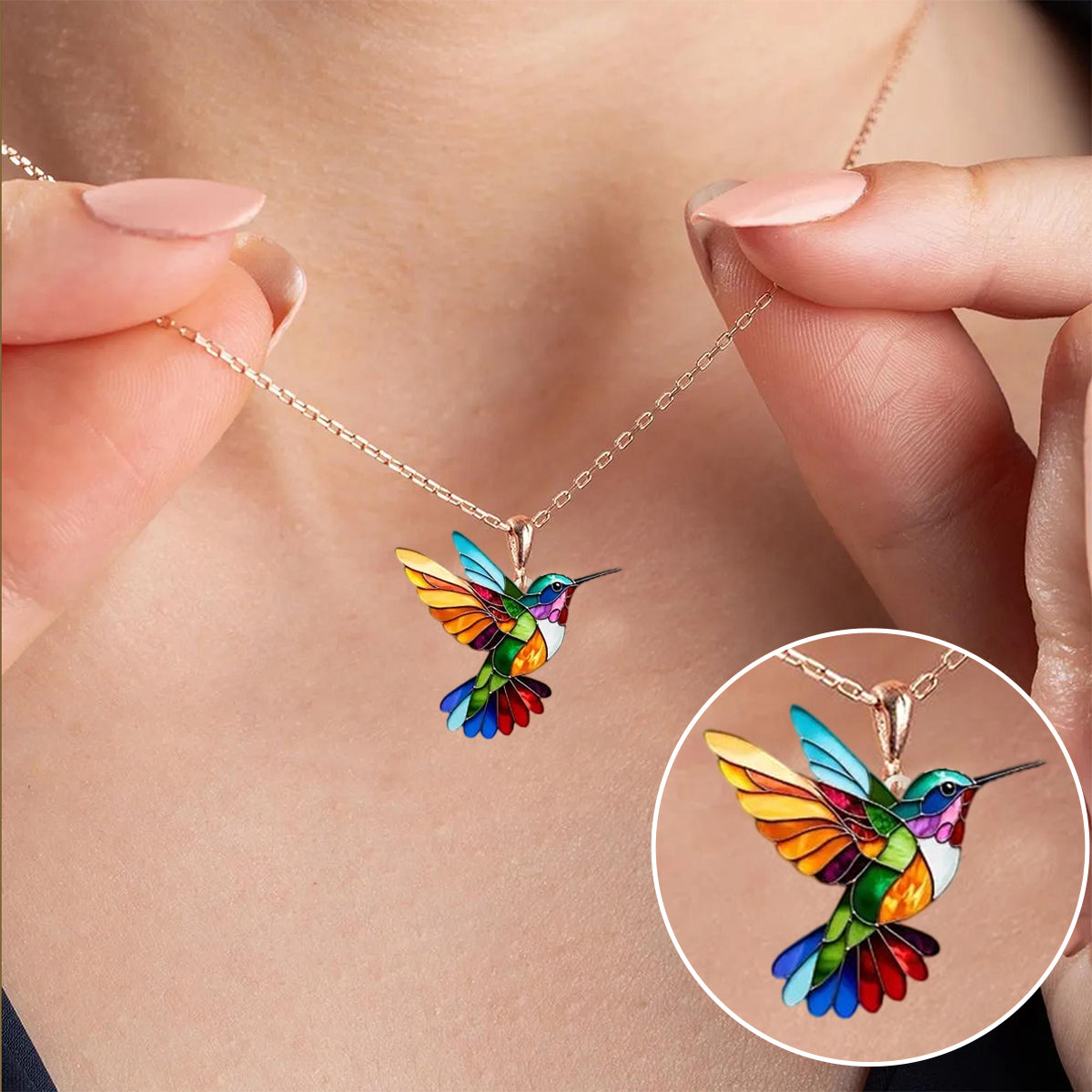 Helirianne - Elegante Hummingbird Ketting en Oorbellen