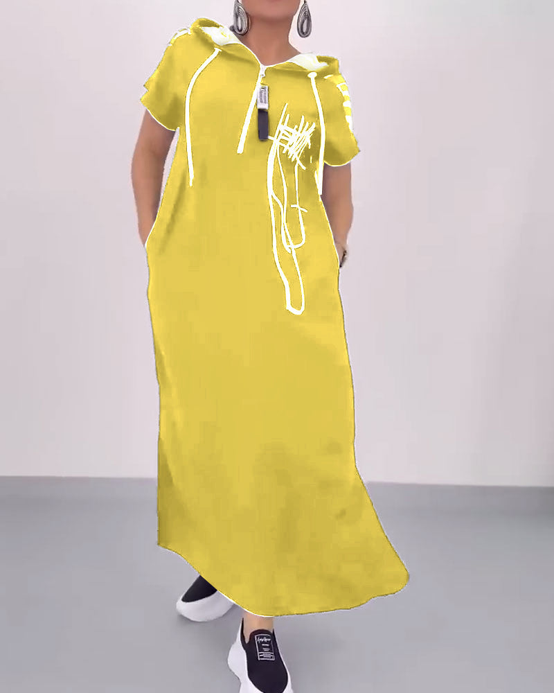 Ilana™ - Maxi Contrast Rits Jurk