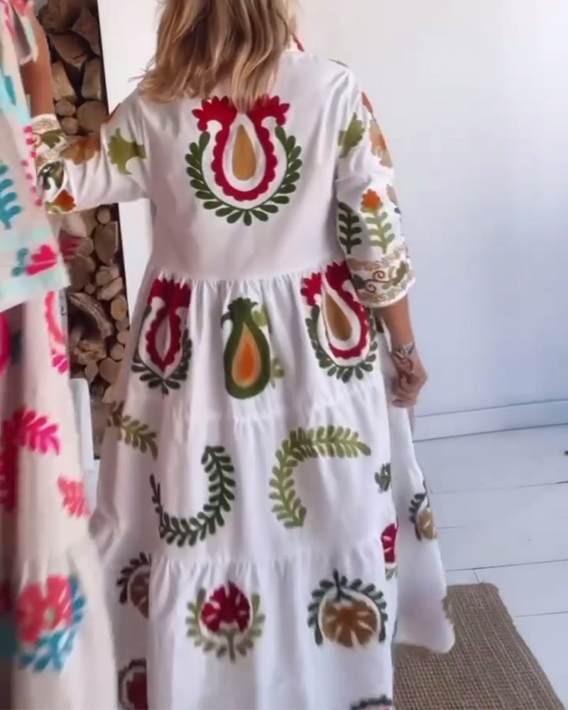 Gracina™ - Grafische jurk met bloemenprint