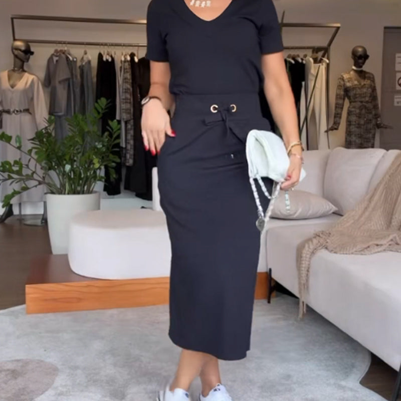 Quelara™ - Top en rok met V-halslijn – Moderne elegantie en gegarandeerd comfort