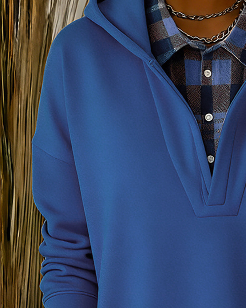 Ceralinae - Hoodie, twee-delige set, imitatie tartan