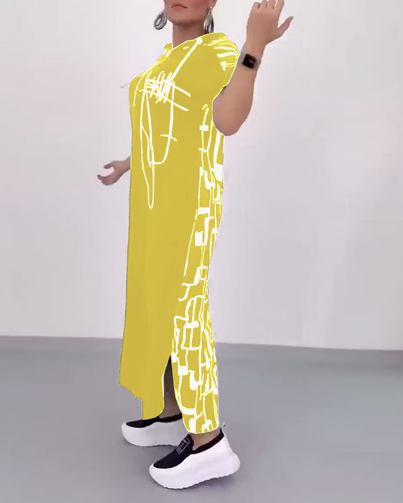 Ilana™ - Maxi Contrast Rits Jurk