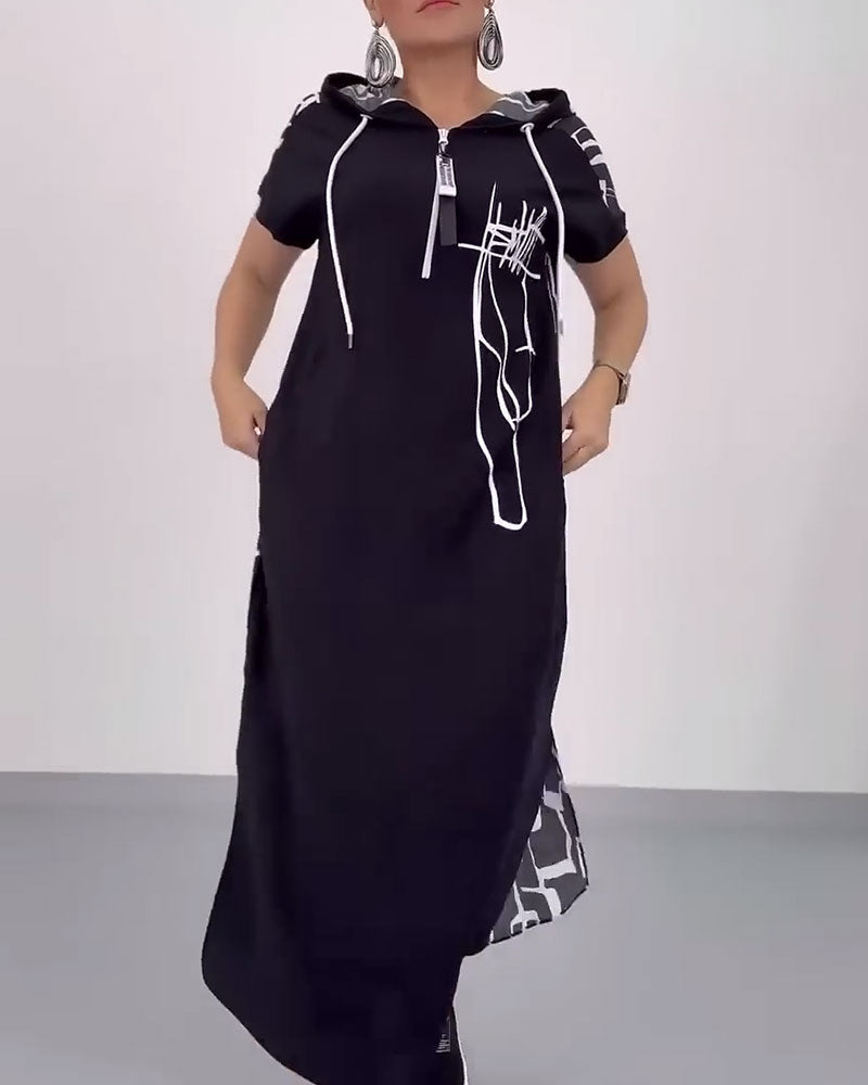 Ilana™ - Maxi Contrast Rits Jurk