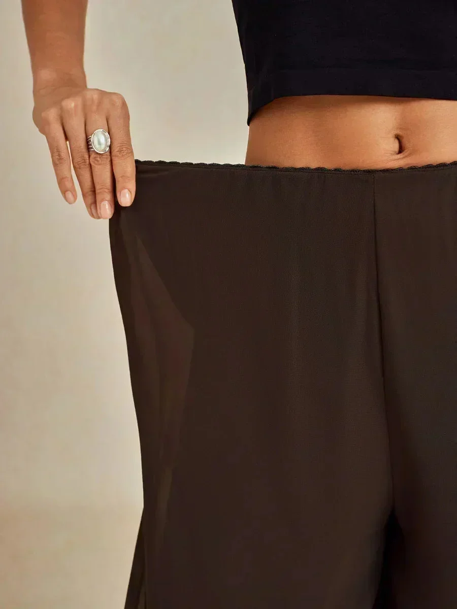 Marilivra - Rechte Broek met Chiffon Split