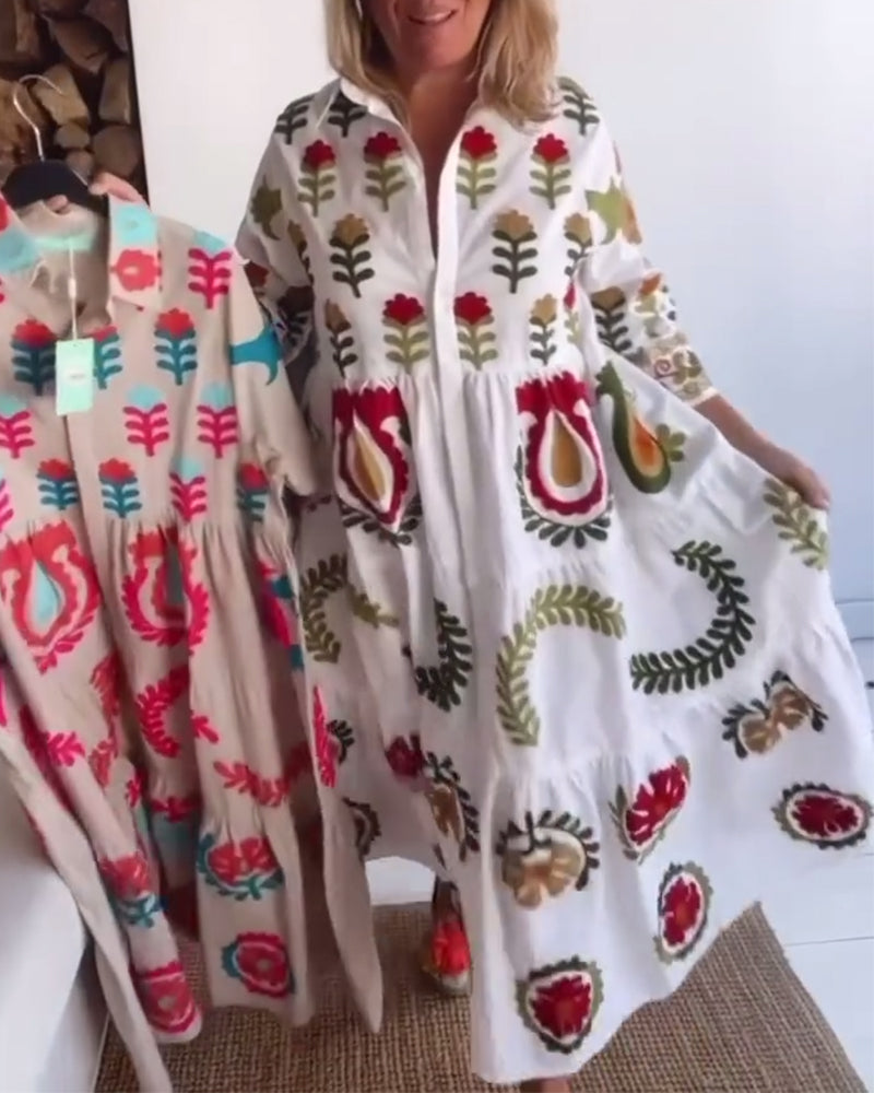 Gracina™ - Grafische jurk met bloemenprint