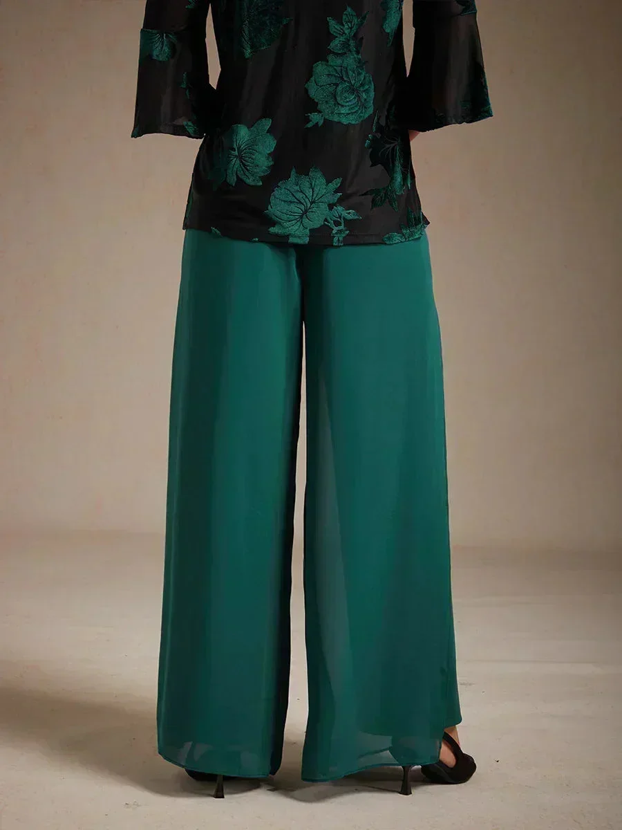 Marilivra - Rechte Broek met Chiffon Split