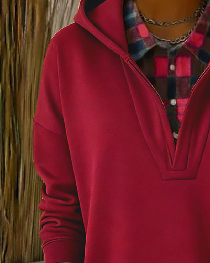 Ceralinae - Hoodie, twee-delige set, imitatie tartan