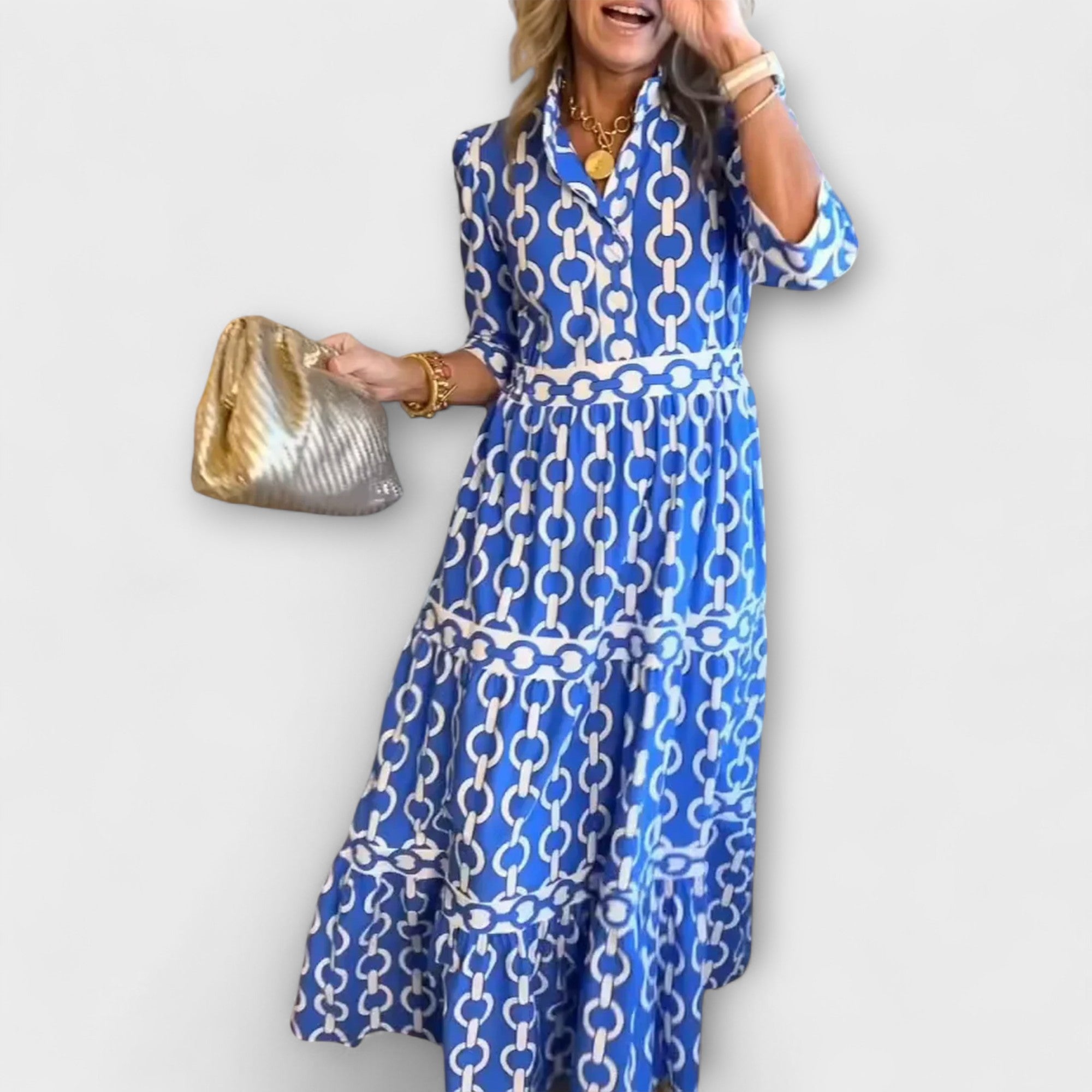 Corinna™ - midi-jurk met kettingmotief
