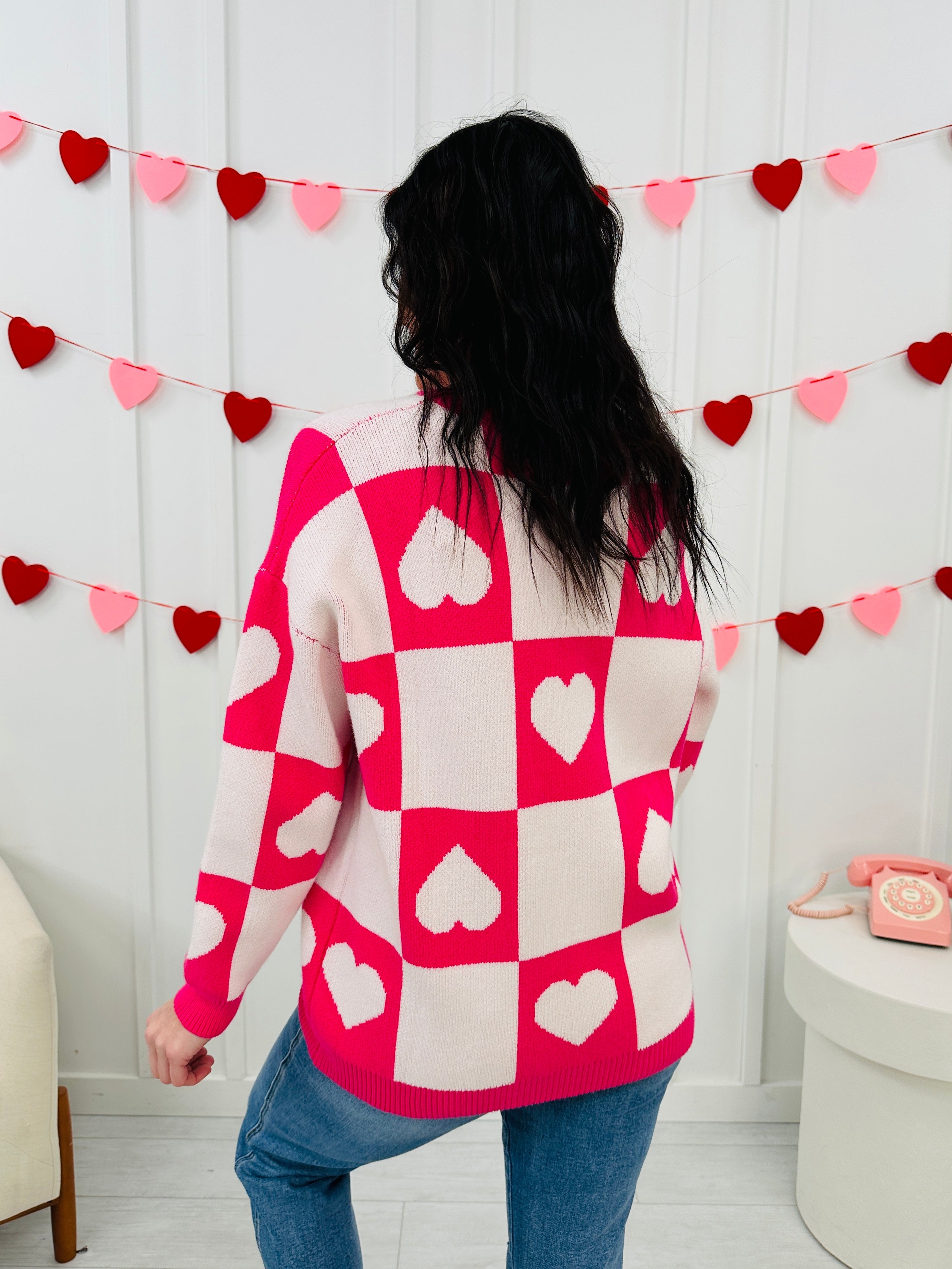 Ottilie™ - Trui met Geruite Hartjes voor Valentijn