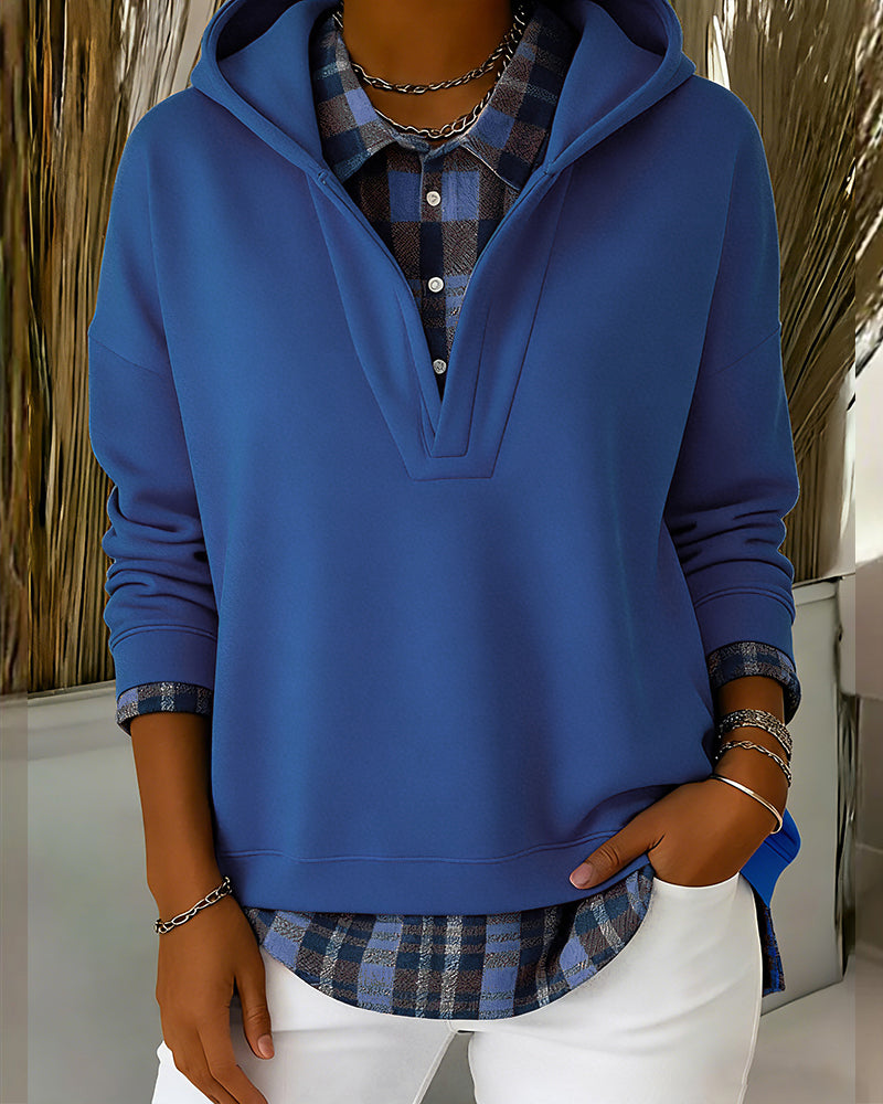 Ceralinae - Hoodie, twee-delige set, imitatie tartan