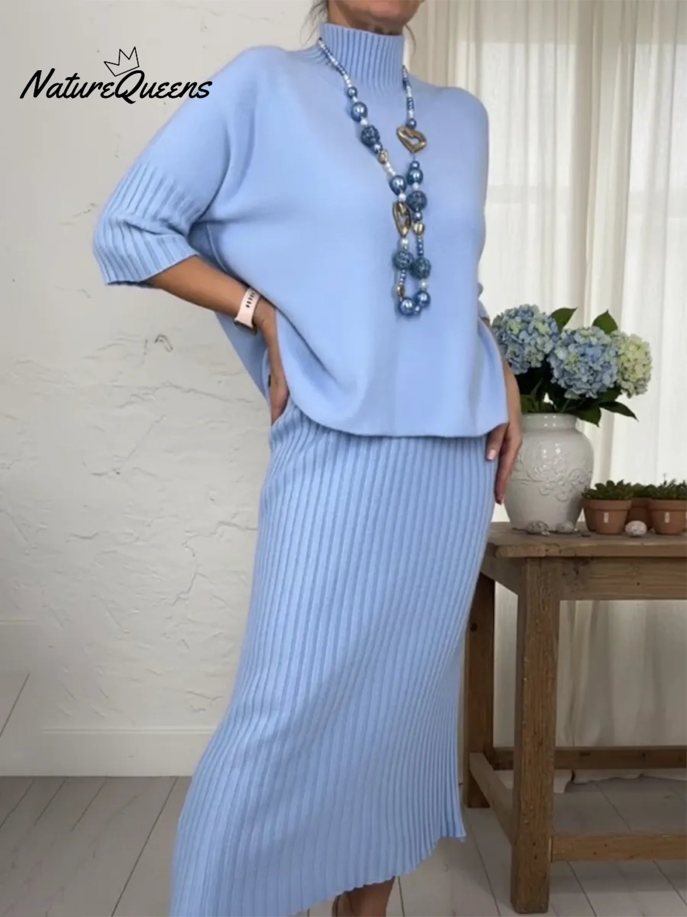 Auralinda - Gebreid Twee-delig Set met Col