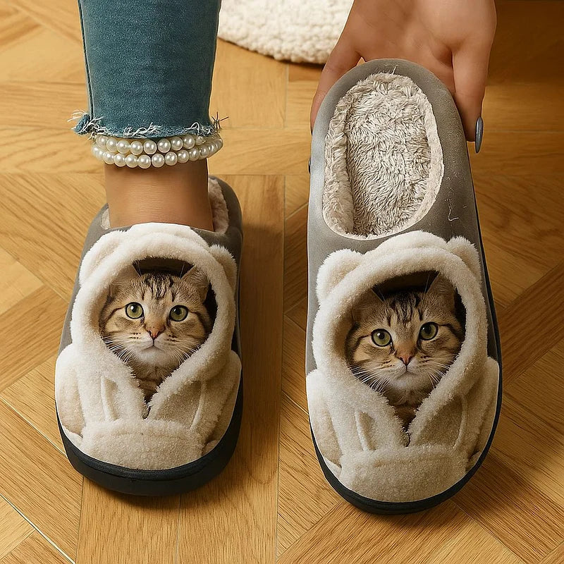 Oravellisse - Comfortabele Instap Pantoffels met 3D Kattenpatroon