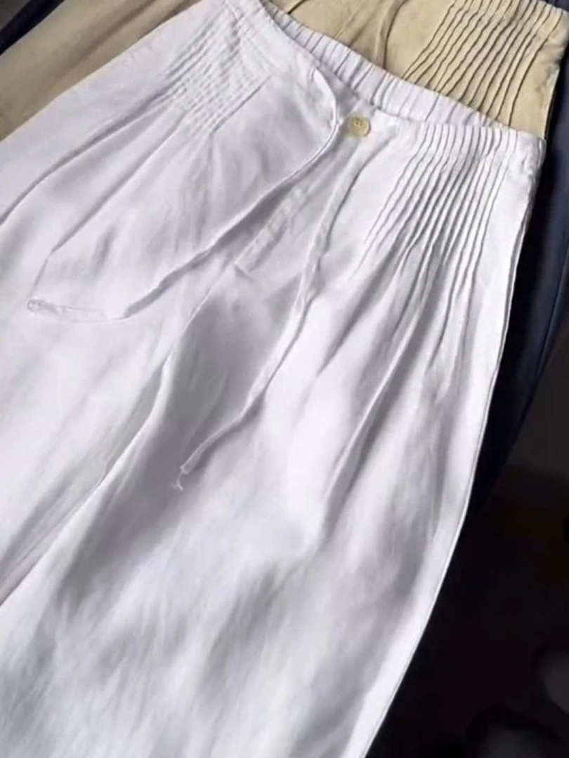 Noryssa - Brede Broek van Katoen en Linnenmix