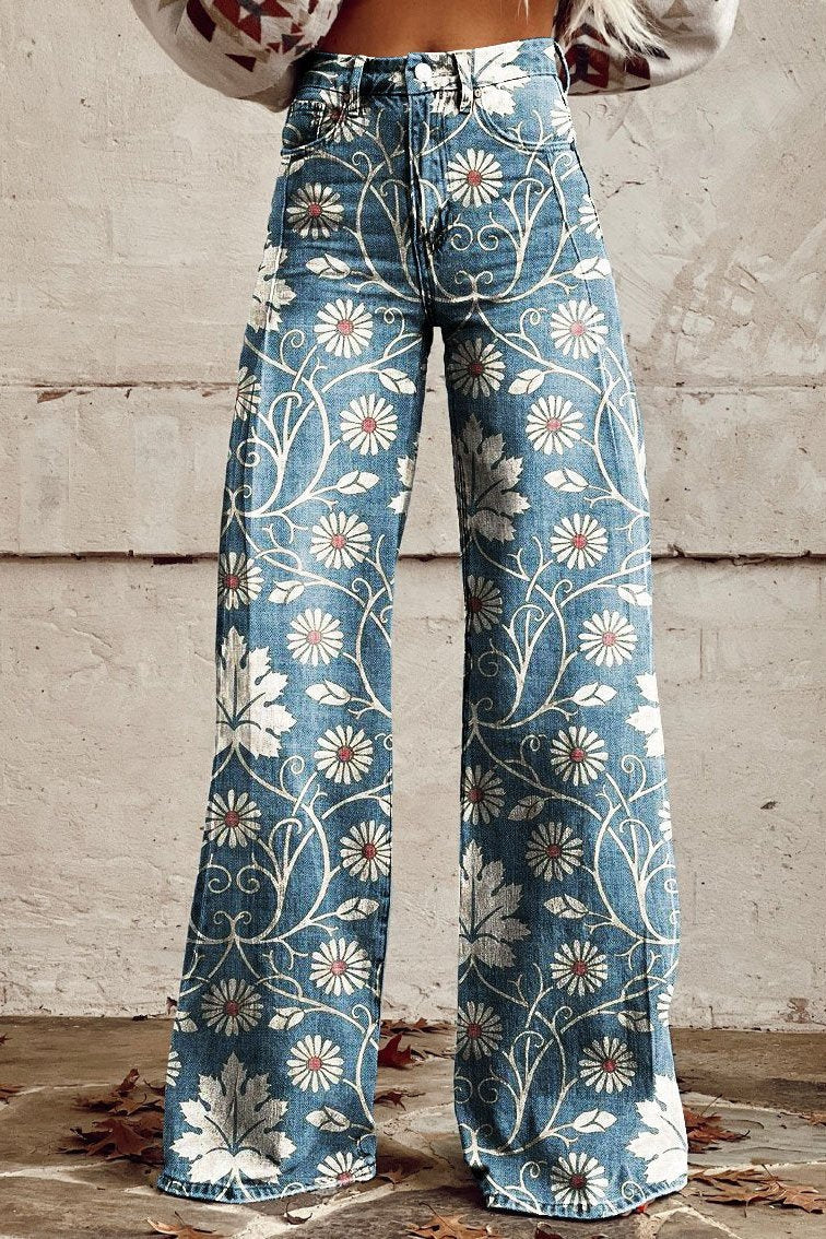 Severine™ - 3D Retro Broek Met Wijde Pijpen
