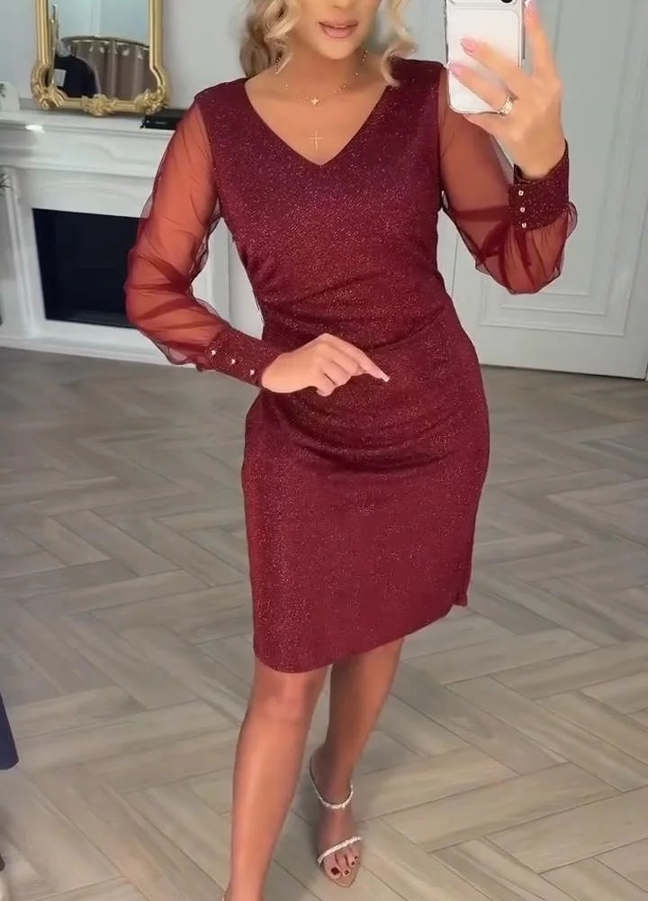 Cyenoria - Chic midi jurk Lumière et Patchwork